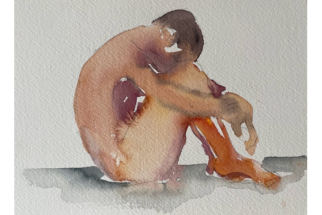 "Seated Figure" watercolor 13x18cm 2024