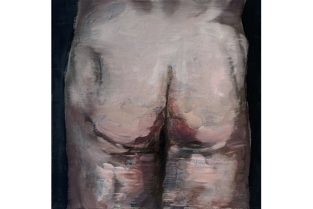 "Back Side of a Figure" oil paint on canvas 20x20cm 2024