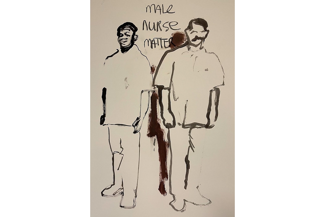 "Male Nurse Matters" drawing  48x64 cm 2022